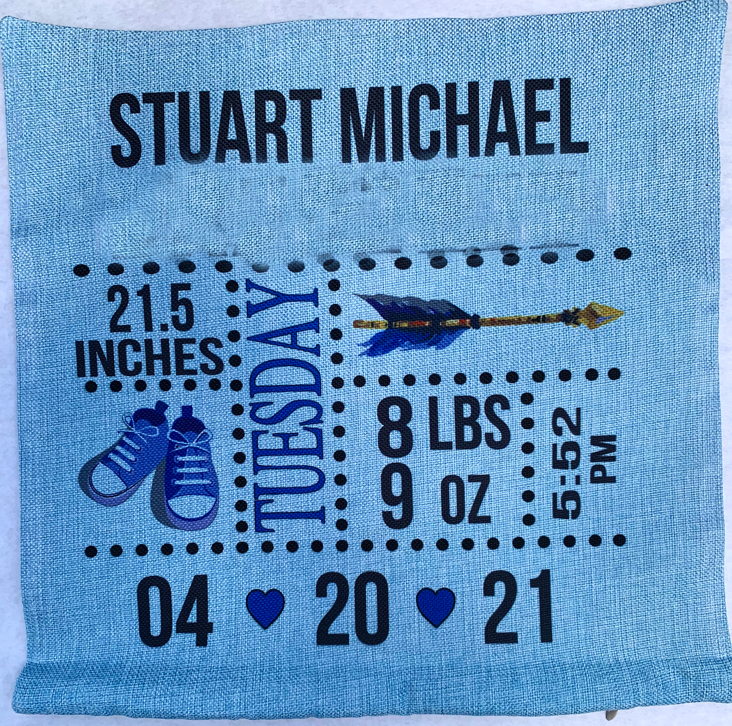 Personalized Pillow Sham - Light Blue