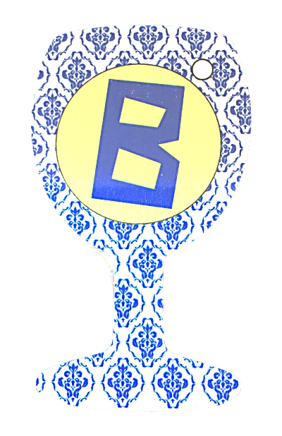 Key Tag - Wine Glass - 2 sided