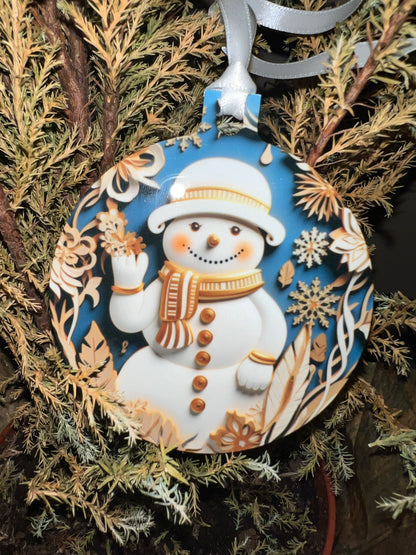 Ornament, Waving Snowman Ornament